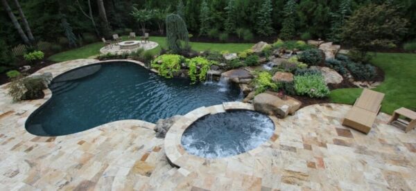 antique travertine french pattern unfilled and tumbled travertine pavers and pool coping tiles