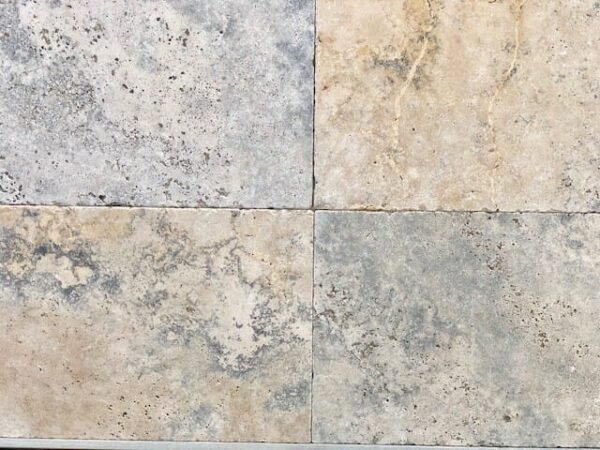 antique travertine tiles Sydney unfilled and tumbled pavers