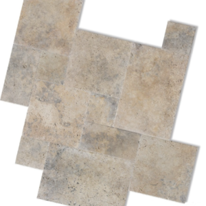 Rustic Ivory Grey Antique Travertine in an Unfilled finish