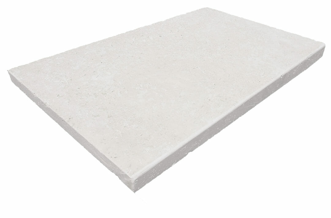 CAPRI WHITE TUMBLED EDGE POOL COPING TILE - Travertine Tiles Supplier ...