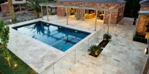 noce travertine unfilled and tumbled french pattern pool pavers