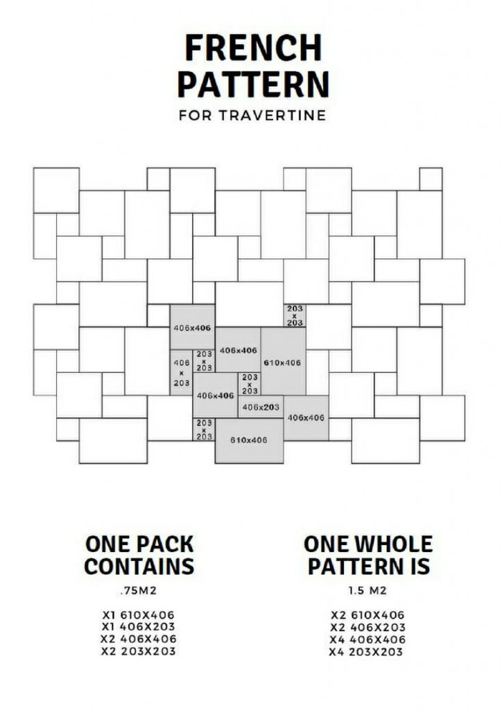 french pattern travertine template