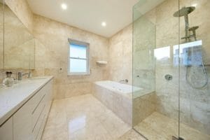 ivory travertine honed and filled bathroom tiles and floor tiles