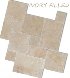 Ivory honed and filled tiles
