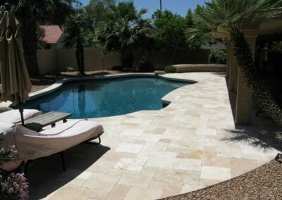 ivory french pattern travertine unfilled and tumbled travertine pavers and pool coping tiles