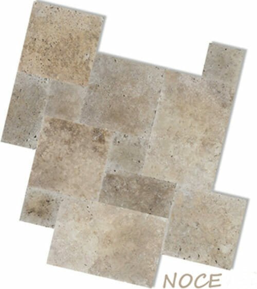 noce travertine unfilled and tumbled french pattern