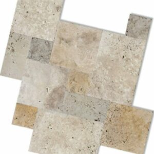 Antique Travertine unfilled and tumbled french pattern