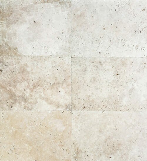 ivory travertine unfilled and tumbled pavers