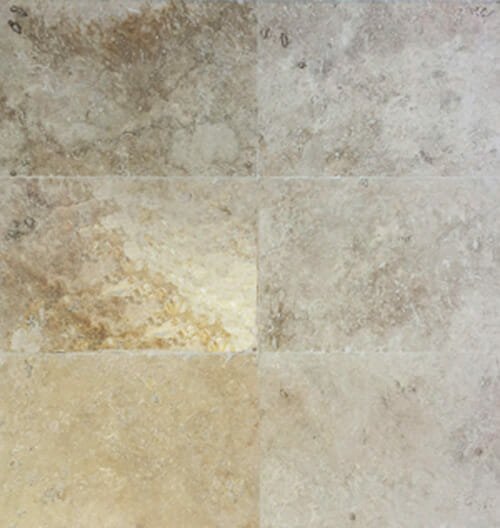 ivory travertine enhanced unfilled and tumbled paver