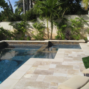 ivory travertine french pattern unfilled and tumbled travertine pavers and pool coping tiles