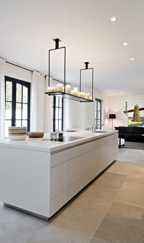 ivory travertine unfilled and tumbled kitchen